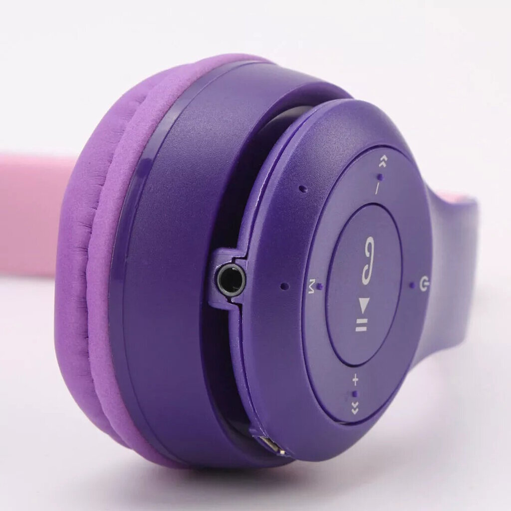 Riff P47 Bluetooth-kuulokemikrofonilla + RGB Cat Ears Purple hinta ja tiedot | Kuulokkeet | hobbyhall.fi