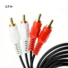 Riff RF983 2x RCA - 2x RCA-äänikaapeli 1,5 m Musta hinta ja tiedot | Kaapelit ja adapterit | hobbyhall.fi