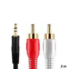 Riff RF027 3,5 mm - 2x RCA-äänikaapeli 3 m hinta ja tiedot | Kaapelit ja adapterit | hobbyhall.fi