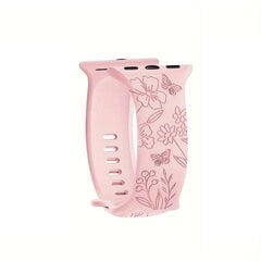 Riff Laser silikoniranneke Butterfly Apple iWatch 38 / 40 / 41 mm Pinkki hinta ja tiedot | Älykellojen ja aktiivisuusrannekkeiden lisätarvikkeet | hobbyhall.fi