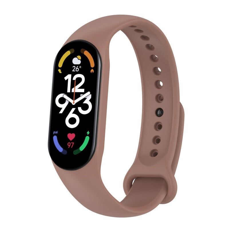 Riff-silikonihihna Xiaomi Mi Band 3/4/5/6/7 Coffee Brown hinta ja tiedot | Älykellojen ja aktiivisuusrannekkeiden lisätarvikkeet | hobbyhall.fi