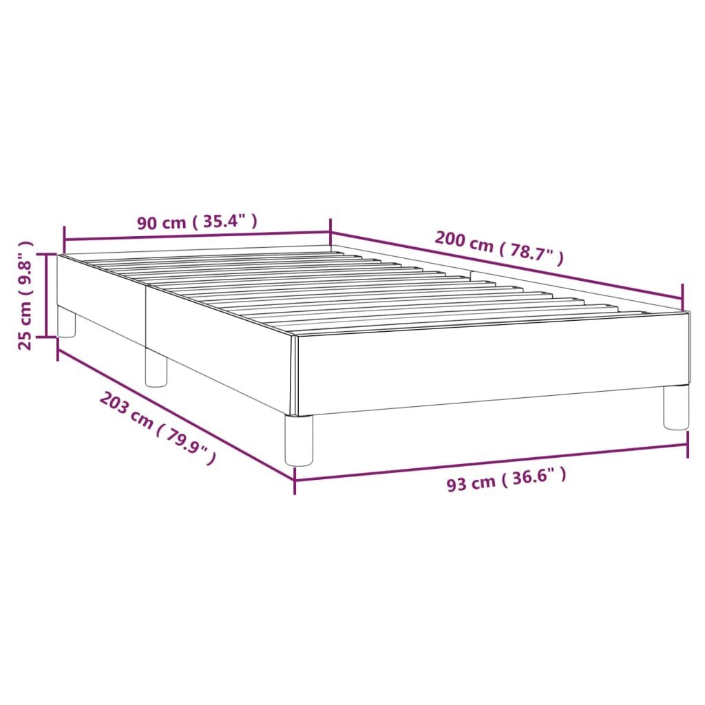 vidaXL Sängynrunko, musta, 90x200cm, keinonahkaa hinta ja tiedot | Sängyt | hobbyhall.fi