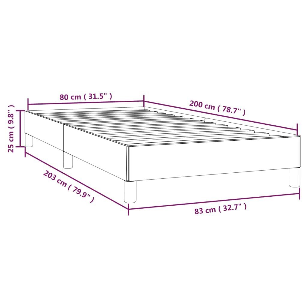 Sängynrunko vidaXL, 80x200 cm, pinkki hinta ja tiedot | Sängyt | hobbyhall.fi