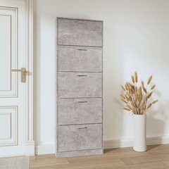 Kenkäkaappi, betoninharmaa, 59x17x169cm hinta ja tiedot | Kenkäkaapit ja -hyllyt | hobbyhall.fi