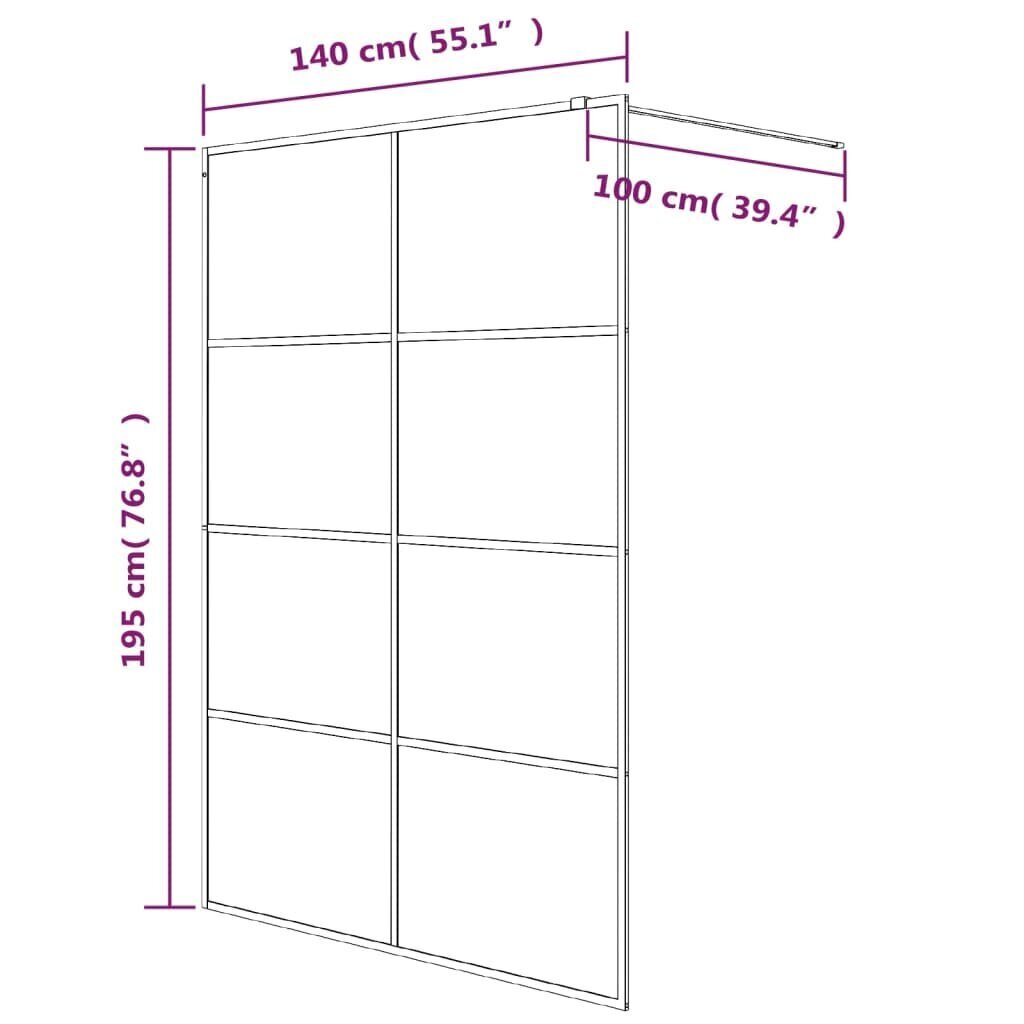 Suihkuseinä vidaXL, 140x195 cm hinta ja tiedot | Suihkuseinät ja -ovet | hobbyhall.fi