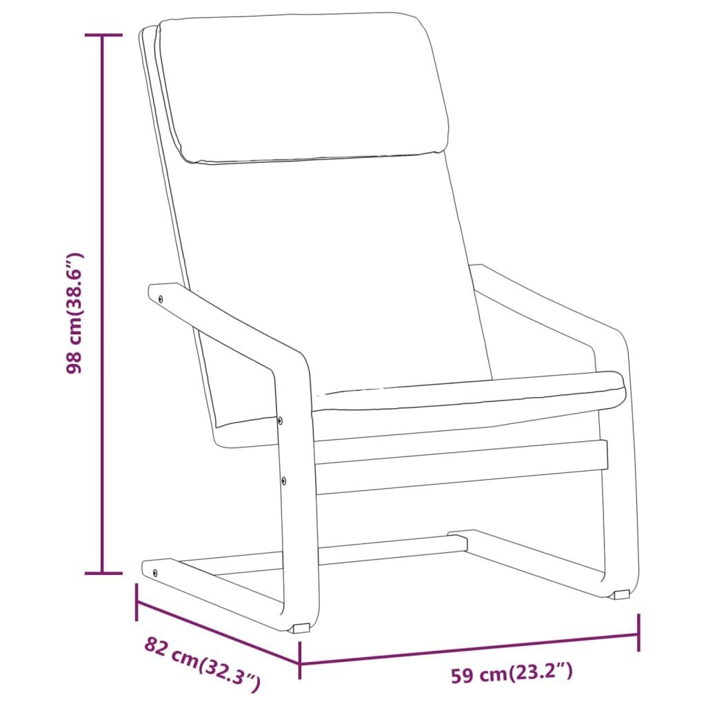 Nojatuoli vidaXL, kermannen hinta ja tiedot | Nojatuolit | hobbyhall.fi