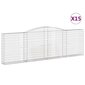 vidaXL Kaarevat kivikorit 15 kpl 400x30x120/140 cm galvanoitu rauta hinta ja tiedot | Aidat ja tarvikkeet | hobbyhall.fi