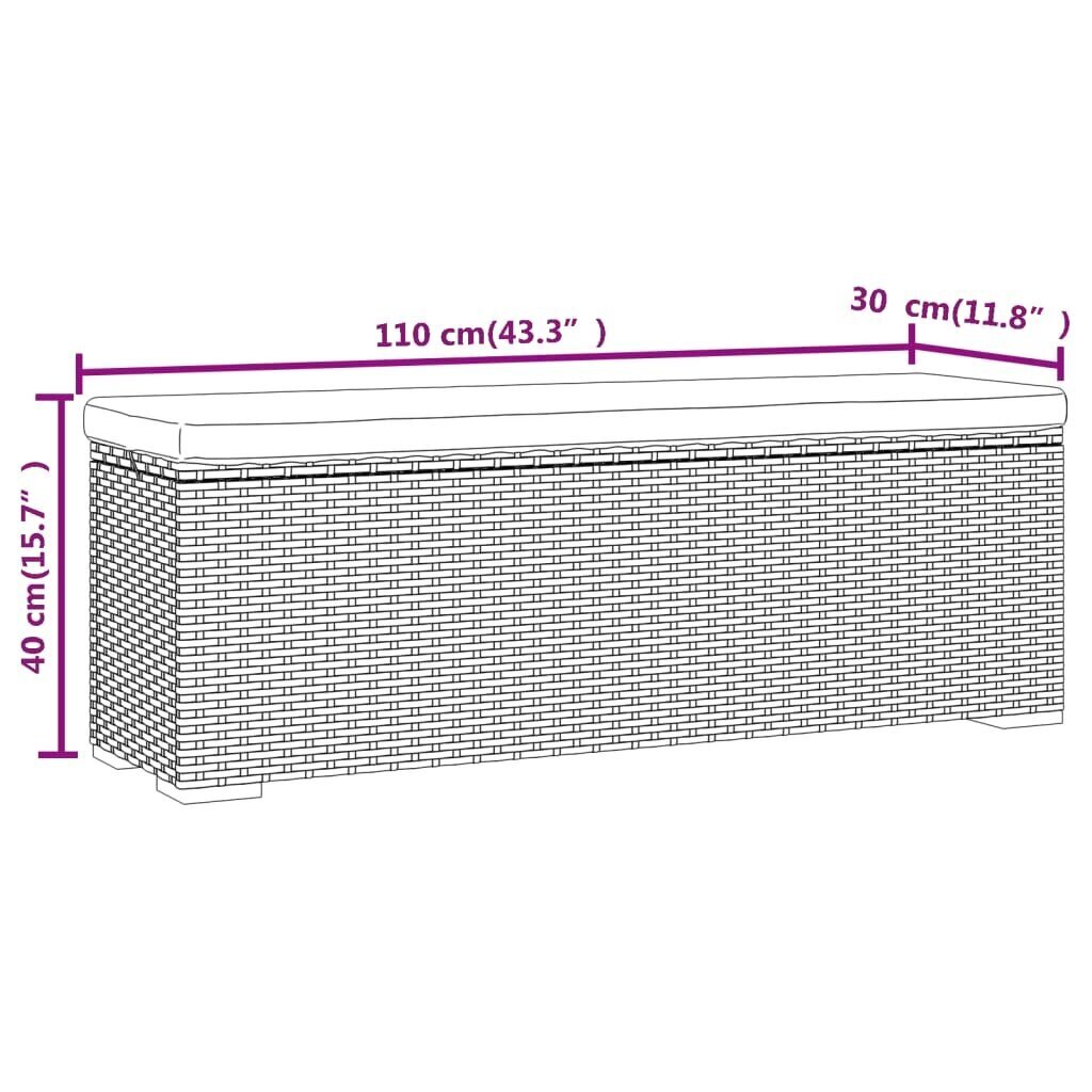 Penkki tyynyllä vidaXL, ruskea hinta ja tiedot | Puutarhapenkit | hobbyhall.fi