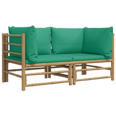 vidaXL Kulmasohvan osat tyynyillä, 2 kpl, bambua hinta ja tiedot | Puutarhatuolit | hobbyhall.fi