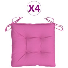 vidaXL Tuolityynyt, 4 kpl, pinkki, 50x50x7cm, kangas hinta ja tiedot | Istuintyynyt, pehmusteet ja päälliset | hobbyhall.fi