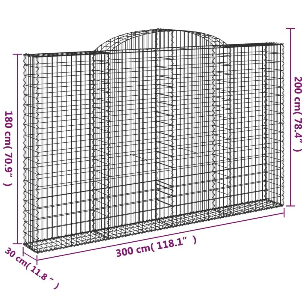 Kaarevat kivikorit vidaXL, 200x30x180/200cm hinta ja tiedot | Aidat ja tarvikkeet | hobbyhall.fi