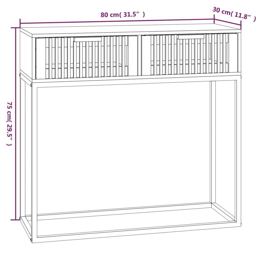 Konsolipöytä vidaXL 80x30x75cm, musta hinta ja tiedot | Sivupöydät | hobbyhall.fi