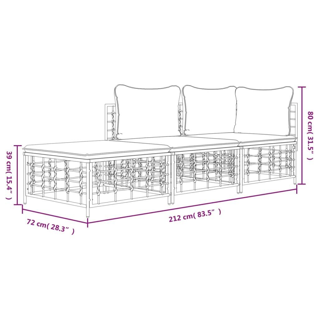 Ulkokalusteet vidaXL, harmaa/beige hinta ja tiedot | Puutarhakalusteet | hobbyhall.fi