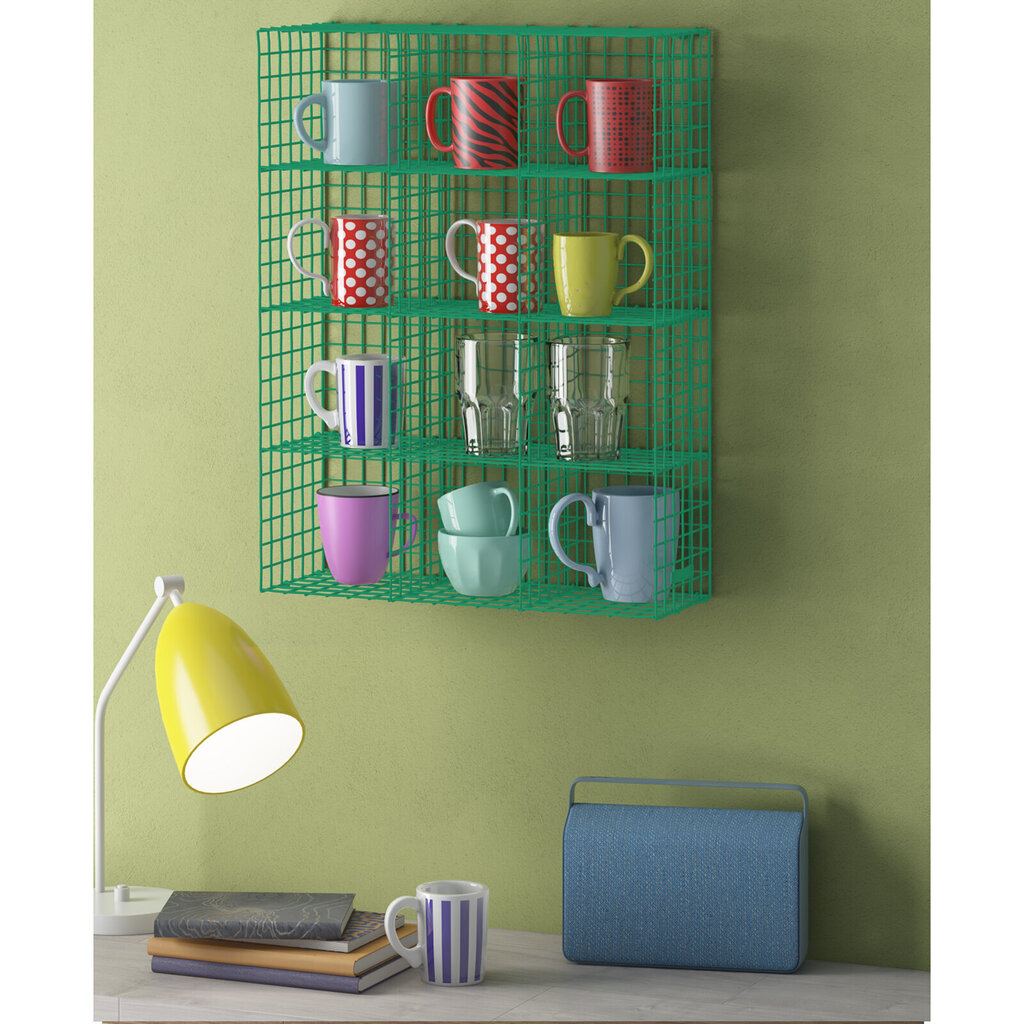 Hylly Notio Living Cup Rack, vihreä hinta ja tiedot | Hyllyt | hobbyhall.fi