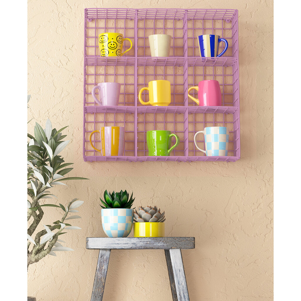 Hylly Notio Living Cup Rack, vaaleanpunainen hinta ja tiedot | Hyllyt | hobbyhall.fi