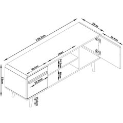 TV-taso Notio Living Chantal, ruskea/musta hinta ja tiedot | TV-tasot | hobbyhall.fi