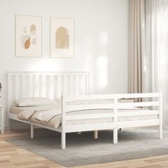 Sängynrunko sängynpäädyllä, 150x200 cm, valkoinen hinta ja tiedot | Sängyt | hobbyhall.fi