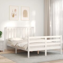 Sängynrunko vidaXL, 135x190 cm, valkoinen hinta ja tiedot | Sängyt | hobbyhall.fi