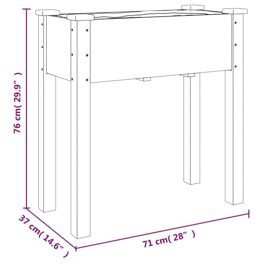 Kouru, 71x37x76 cm hinta ja tiedot | Kukkalaatikot | hobbyhall.fi