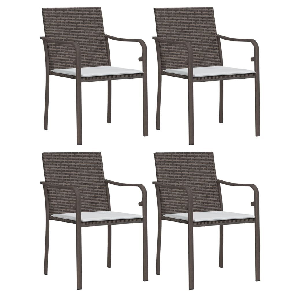 4 tuolin setti vidaXL, ruskea hinta ja tiedot | Puutarhatuolit | hobbyhall.fi
