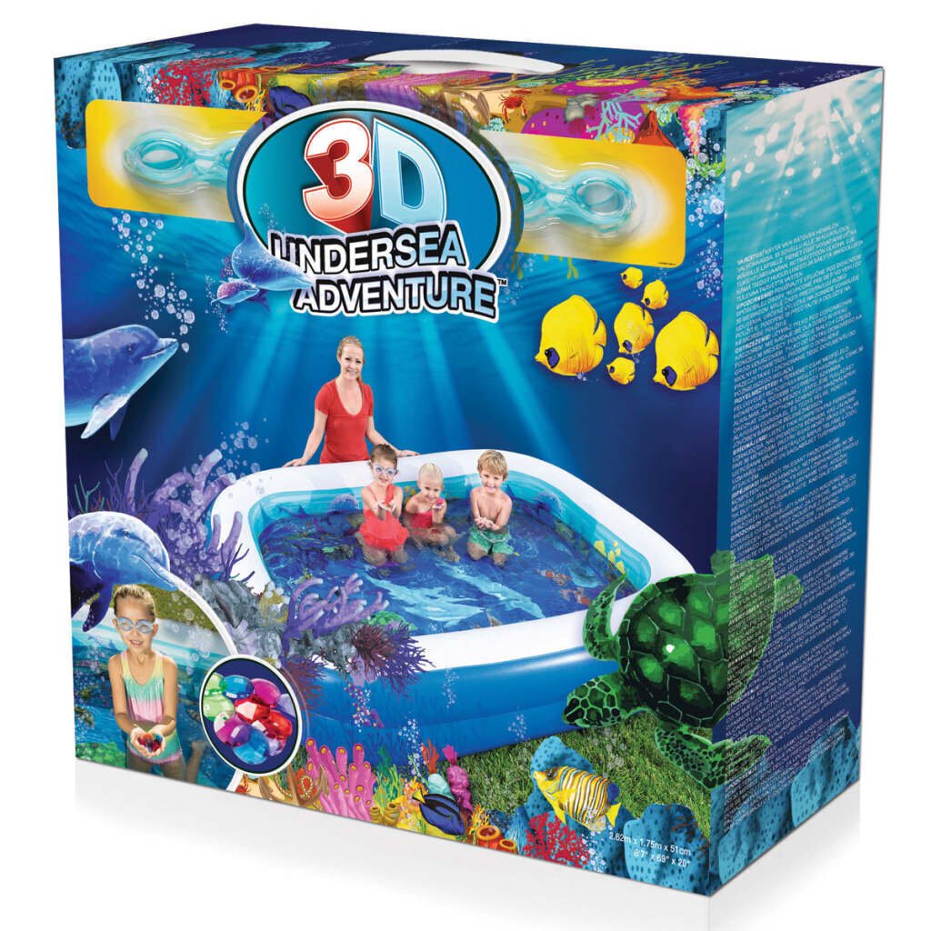 Ilmatäytteinen uima-allas Bestway Undersea Adventure, 262 x 175 x 51 cm, ilman suodatinta hinta ja tiedot | Uima-altaat | hobbyhall.fi