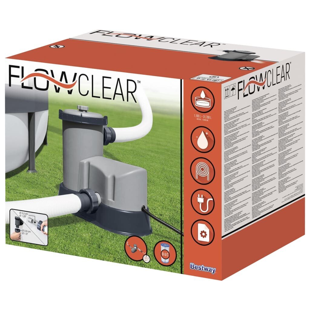 Allaspumppu suodattimella Bestway Flowclear, 1 kpl hinta ja tiedot | Uima-altaan suodattimet | hobbyhall.fi