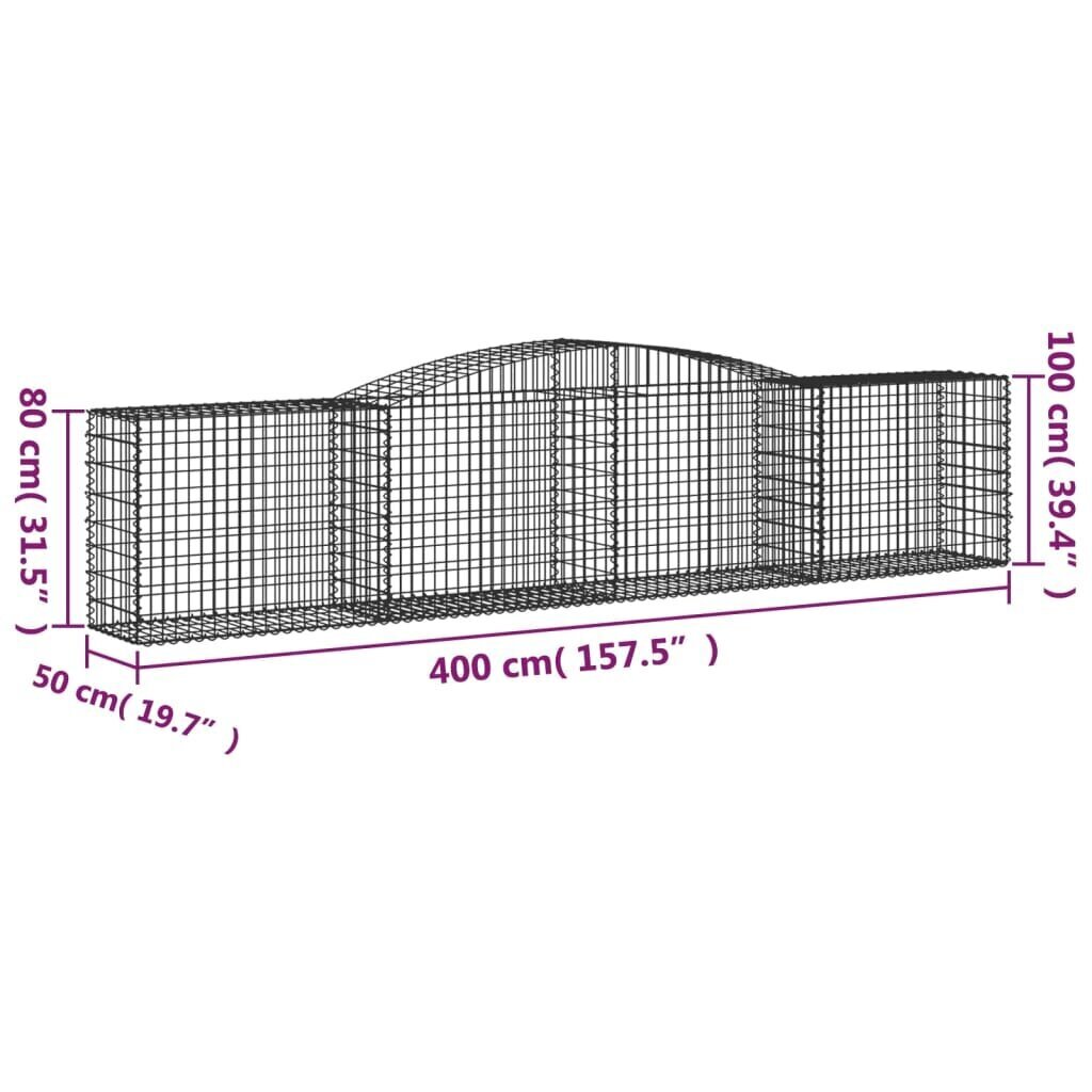 Kivikori vidaXL 400x50x80/100 cm hinta ja tiedot | Aidat ja tarvikkeet | hobbyhall.fi