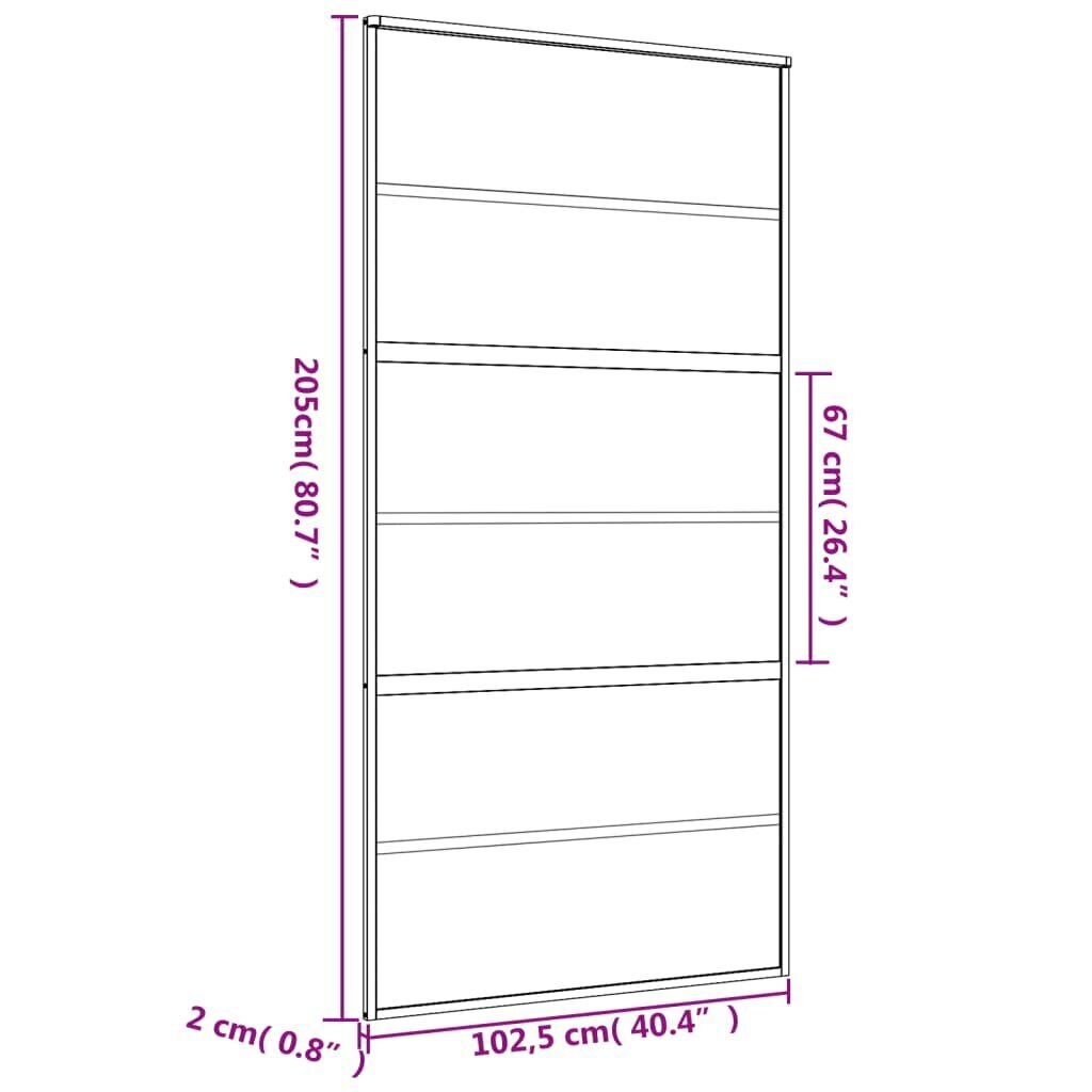 Liukuovi kultainen 102,5x205cm lasi/alumiini 155162 hinta ja tiedot | Sisäovet | hobbyhall.fi