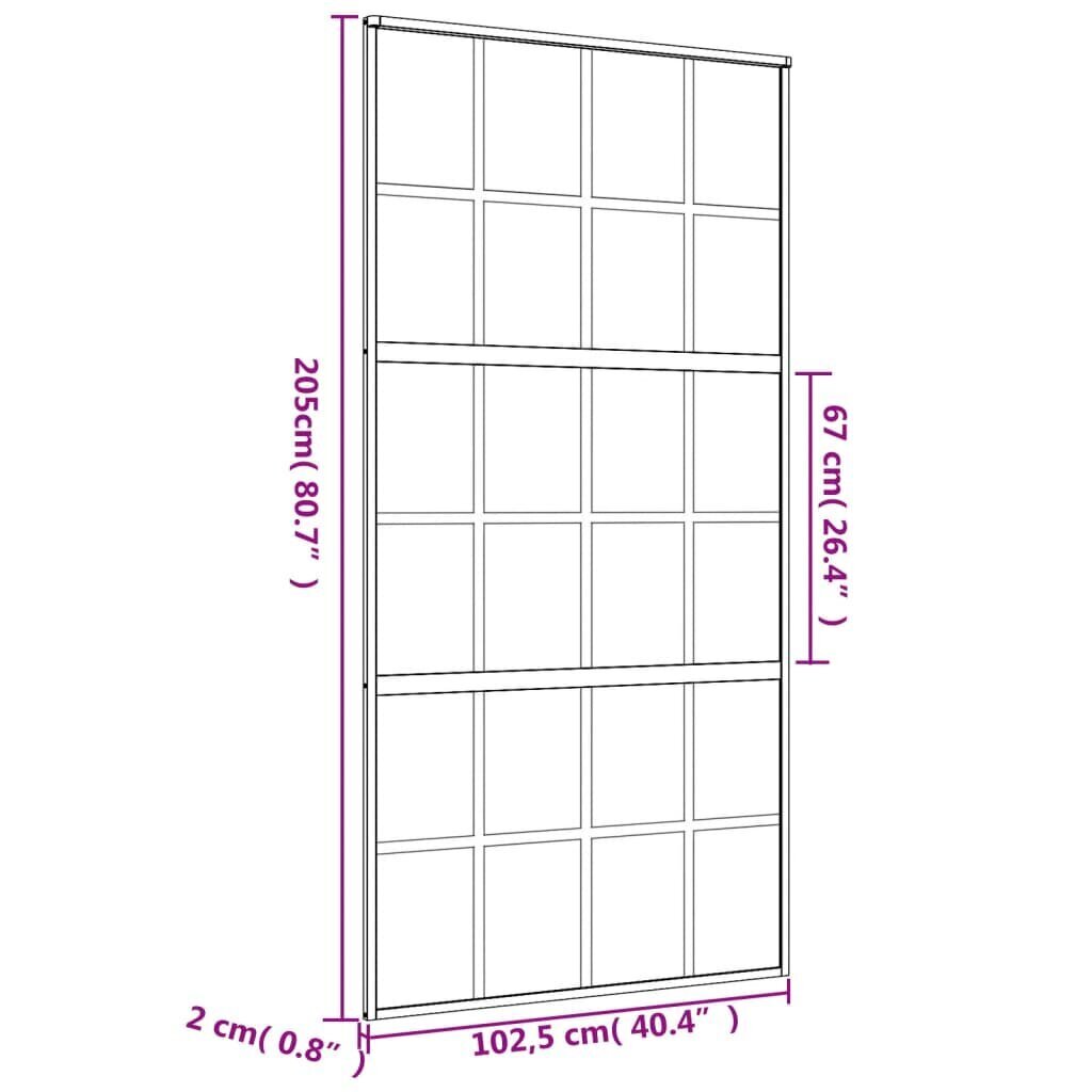 Liukuovi kultainen 102,5x205cm lasi/alumiini 155174 hinta ja tiedot | Sisäovet | hobbyhall.fi