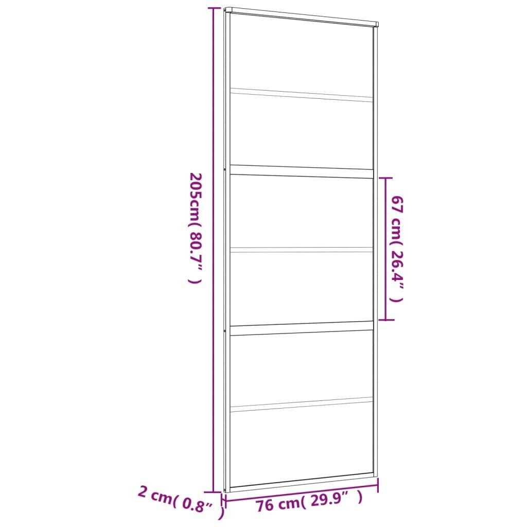 Kultainen liukuovi 76x205cm hinta ja tiedot | Sisäovet | hobbyhall.fi