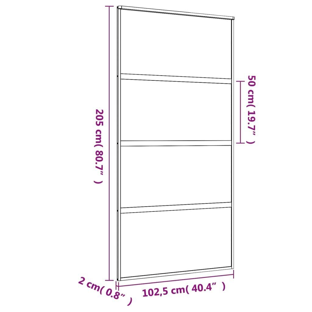 Liukuovi kultainen 102,5x205cm 155159 lasi/alumiini hinta ja tiedot | Sisäovet | hobbyhall.fi