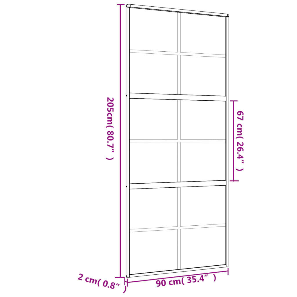 Liukuovi kultainen 90x205cm lasi ja alumiini 155170 hinta ja tiedot | Sisäovet | hobbyhall.fi