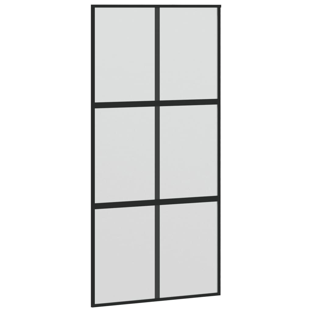 Liukuovi musta 102,5x205cm lasi ja alumiini 155209 hinta ja tiedot | Sisäovet | hobbyhall.fi