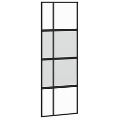 Liukuovi musta 76x205cm karkaistu lasi/alumiini 155228 hinta ja tiedot | Sisäovet | hobbyhall.fi