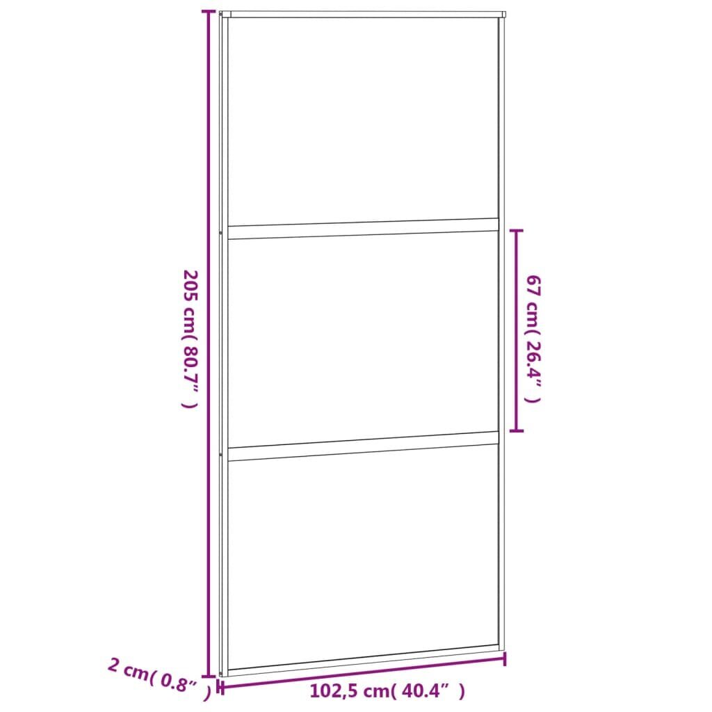 Liukuovi musta 102,5x205cm lasi ja alumiini 155203 hinta ja tiedot | Sisäovet | hobbyhall.fi