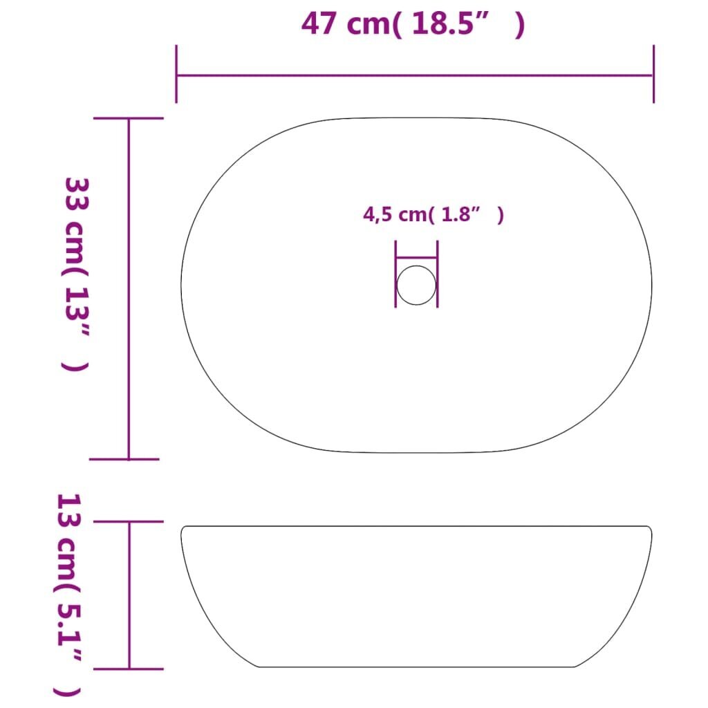 Pesuallas pöydällä harmaa/sininen 47x33x13cm keraaminen hinta ja tiedot | Pesualtaat | hobbyhall.fi