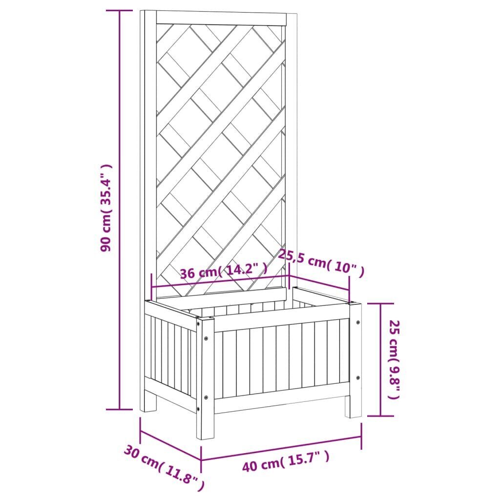 Kukkapenkki säleiköllä, 90x30x40 cm hinta ja tiedot | Kukkalaatikot | hobbyhall.fi