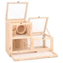 Puinen hamsterin häkki vidaXL, 81x40x60cm hinta ja tiedot | Kuljetushäkit ja kuljetuslaatikot | hobbyhall.fi