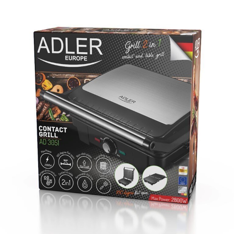 Adler AD-3051 hinta ja tiedot | Sähkögrillit | hobbyhall.fi