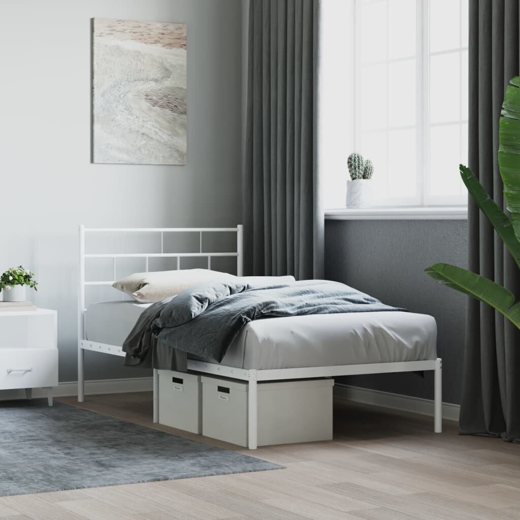 Sängynrunko vidaXL, 90x190 cm, valkoinen hinta ja tiedot | Sängyt | hobbyhall.fi