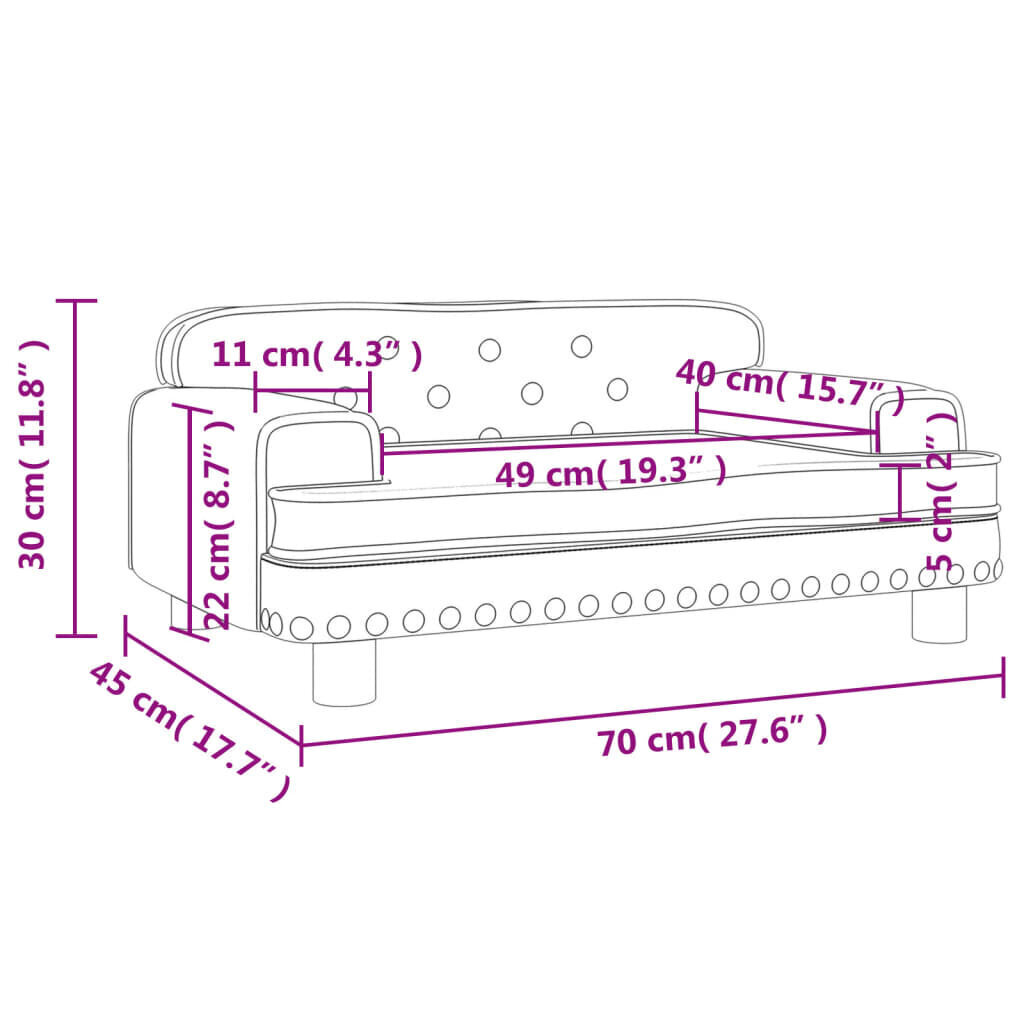 vidaXL Lasten sohva Harmaa 70x45x30 cm tekonahka hinta ja tiedot | Lasten pöydät ja tuolit | hobbyhall.fi