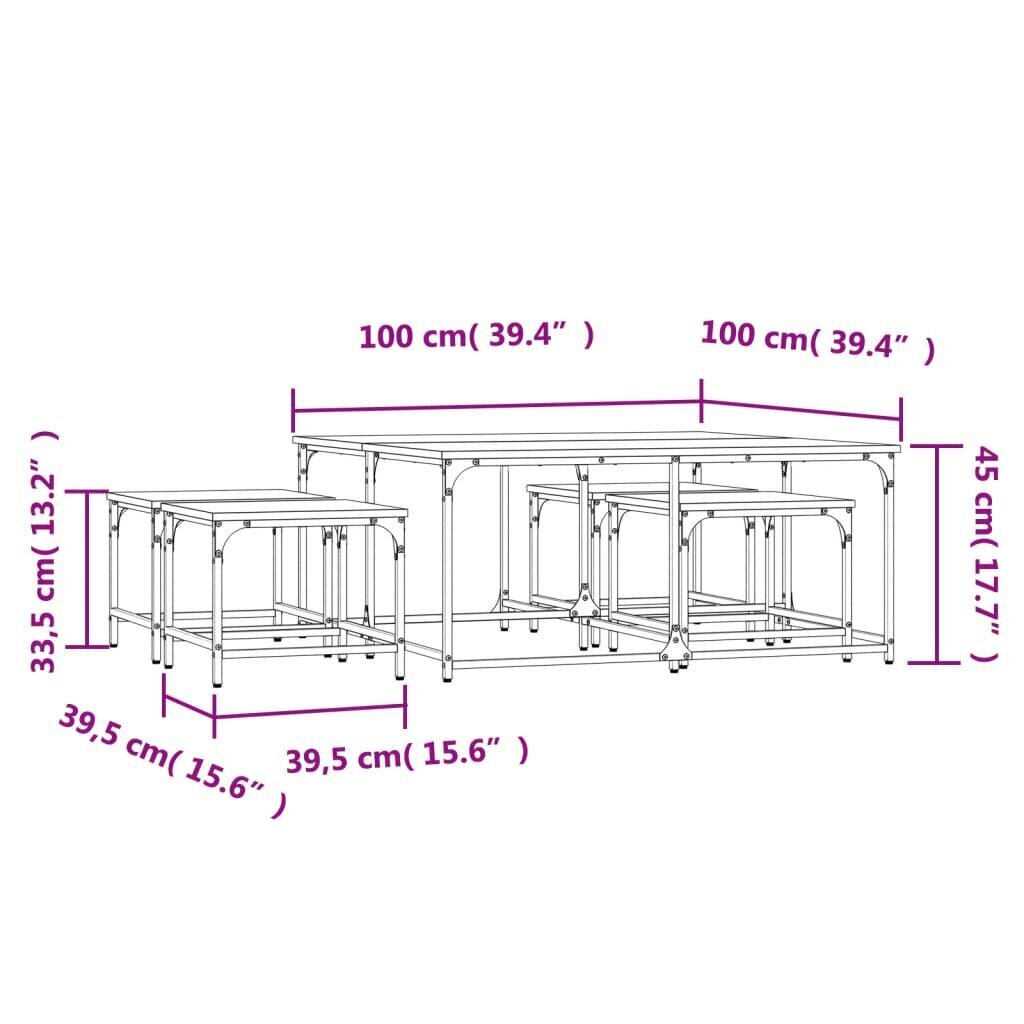 5 sohvapöydän setti vidaXL, ruskea hinta ja tiedot | Sohvapöydät | hobbyhall.fi