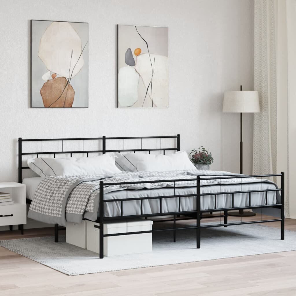 Sängynrunko vidaXL, 183x213 cm, musta hinta ja tiedot | Sängyt | hobbyhall.fi
