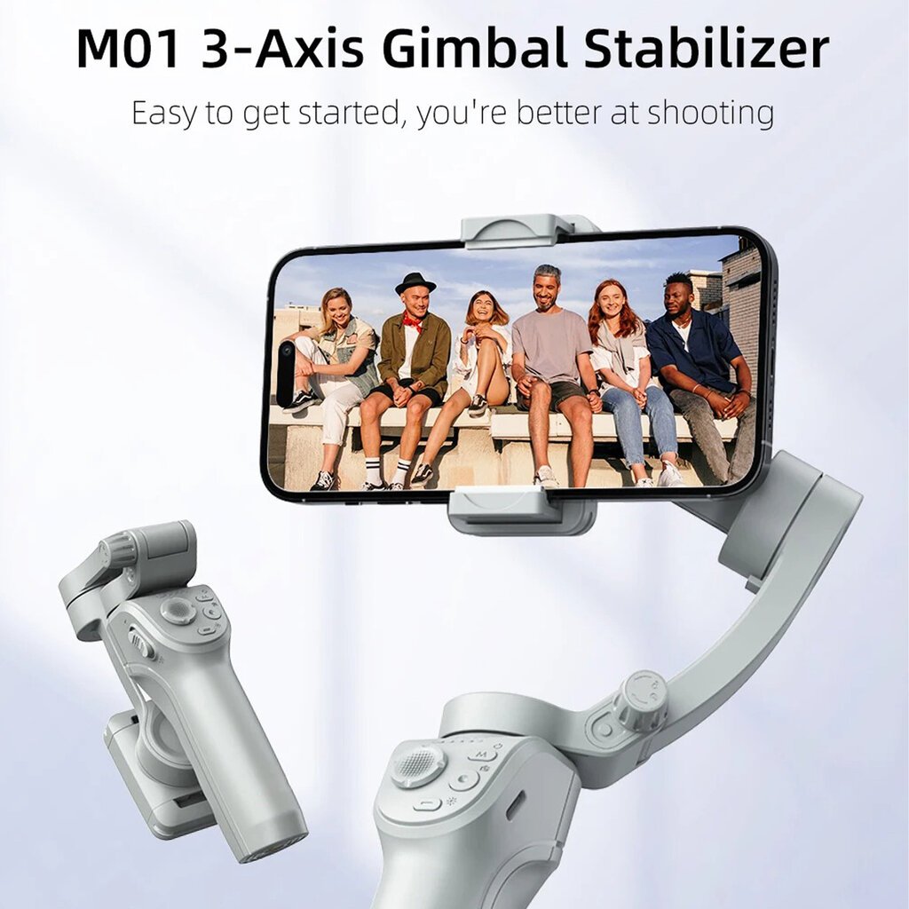 GImbal 3-akselinen stabilisaattori LIVMAN M01 hinta ja tiedot | Selfie-tikut ja -telineet | hobbyhall.fi