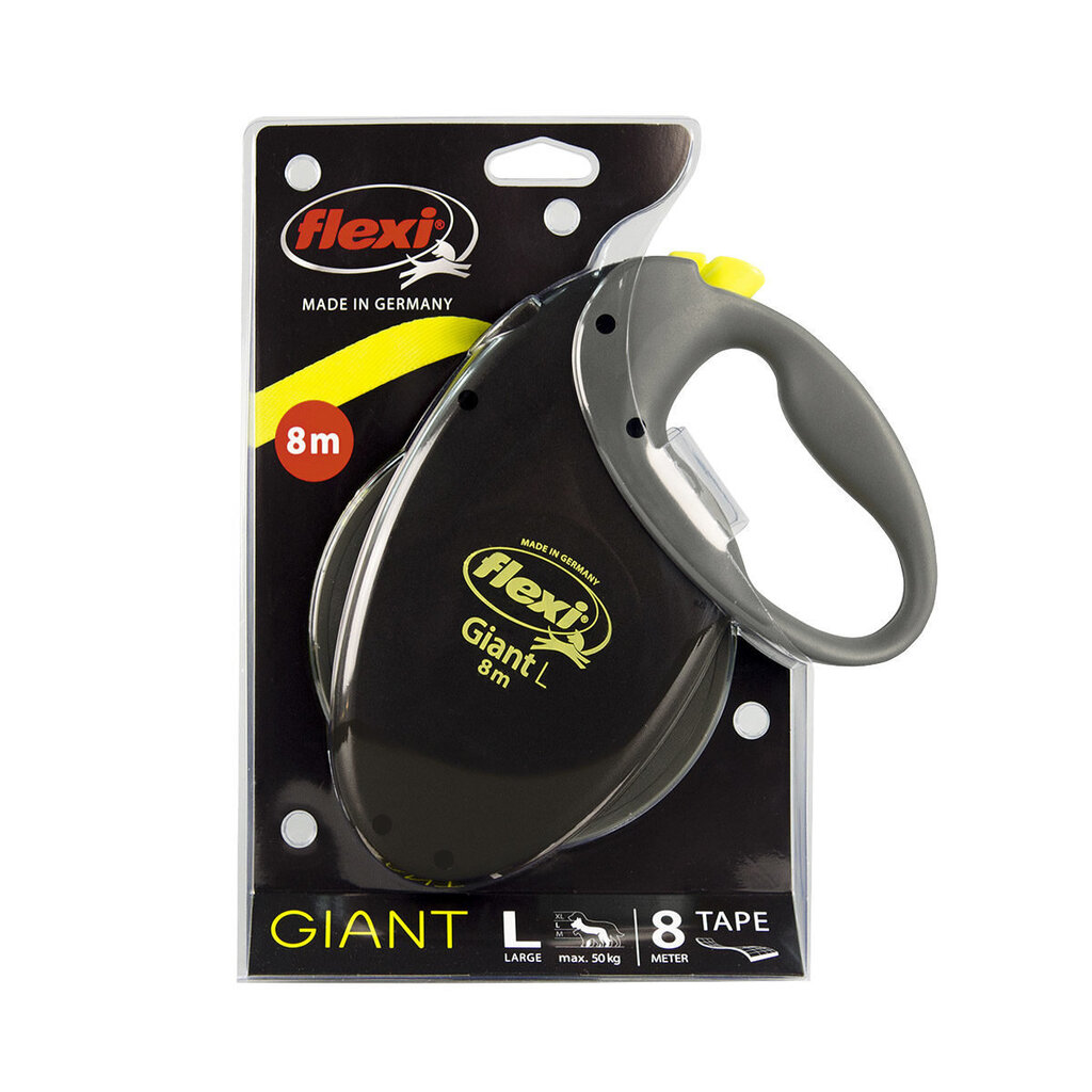 Talutushihna Flexi Giant L, musta, 8m hinta ja tiedot | Koiran talutushihnat | hobbyhall.fi