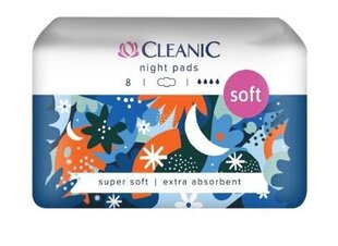 Cleanic Super pehmeät Yöhygieniatiivisteet, 8 kpl hinta ja tiedot | Tamponit ja terveyssiteet | hobbyhall.fi