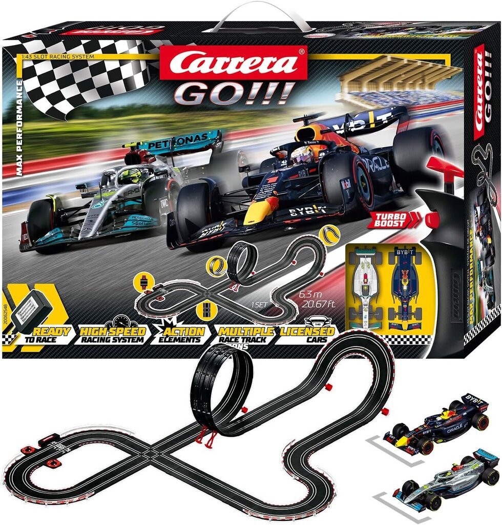 Carrera Go Tor Max Performance 6.3M 20062548 hinta ja tiedot | Poikien lelut | hobbyhall.fi