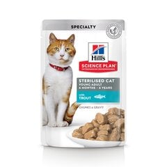 Hill's Science Plan Sterilized Cat Young Adult kissanruoka taimenen kanssa, 12 x 85 g hinta ja tiedot | Kissanruoka | hobbyhall.fi