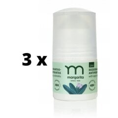 Deodorantti-antiperspirantti Margarita 2in1 salviauutteella, 50ml x 3 kpl hinta ja tiedot | Deodorantit | hobbyhall.fi