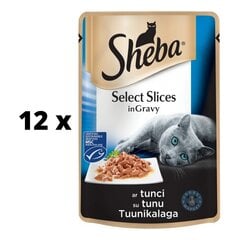 Kissanruoka Sheba, tonnikalalla, pusseissa, 85 g x 12 kpl hinta ja tiedot | Kissanruoka | hobbyhall.fi